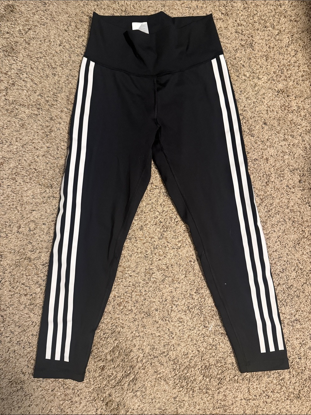 Adidas cropped leggings with White Side Stripes